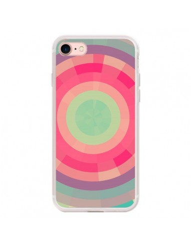 Coque iPhone 7/8 et SE 2020 Spirale de Couleurs Rose Vert - Eleaxart