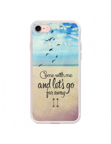 Coque iPhone 7/8 et SE 2020 Let's Go Far Away Beach Plage - Eleaxart