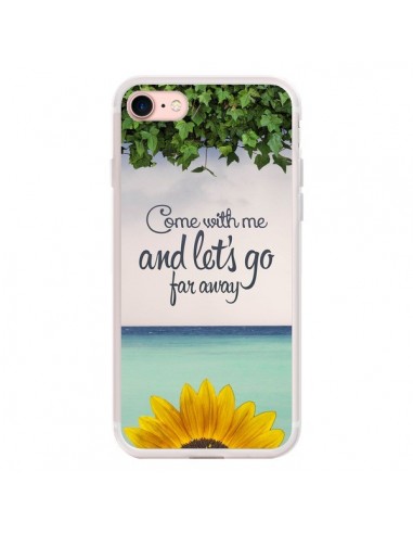 Coque iPhone 7/8 et SE 2020 Let's Go Far Away Flower Fleur Tournesol - Eleaxart