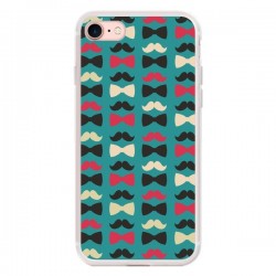 Coque iPhone 7/8 et SE 2020 Hipster Moustache Noeud...
