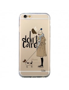 Coque iPhone 6 et 6S I don't care Fille Chien...