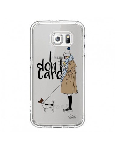 Coque I don't care Fille Chien Transparente pour Samsung Galaxy S6 - Lolo Santo