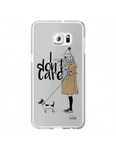 Coque I don't care Fille Chien Transparente pour Samsung Galaxy S6 Edge Plus - Lolo Santo