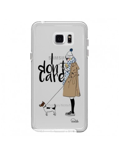 Coque I don't care Fille Chien Transparente pour Samsung Galaxy Note 5 - Lolo Santo