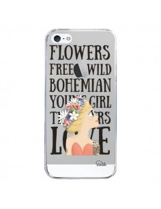Coque iPhone 5/5S et SE Flowers Love Transparente - Lolo...