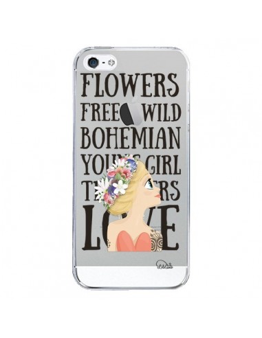 Coque iPhone 5/5S et SE Flowers Love Transparente - Lolo Santo