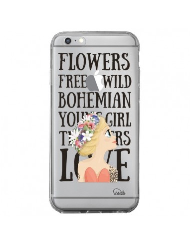 Coque iPhone 6 Plus et 6S Plus Flowers Love Transparente - Lolo Santo