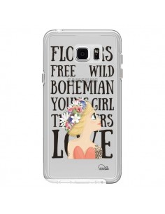 Coque Flowers Love Transparente pour Samsung Galaxy Note...