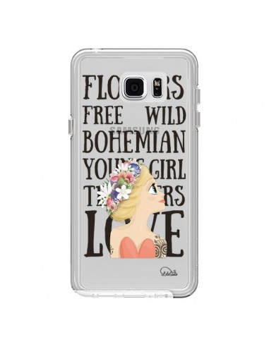 Coque Flowers Love Transparente pour Samsung Galaxy Note 5 - Lolo Santo