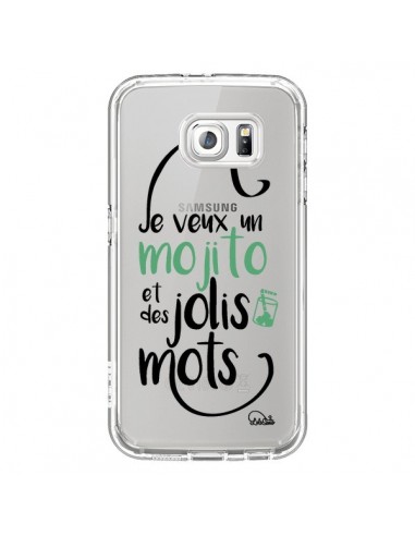 Coque Je veux un mojito et des jolis mots Transparente pour Samsung Galaxy S6 - Lolo Santo