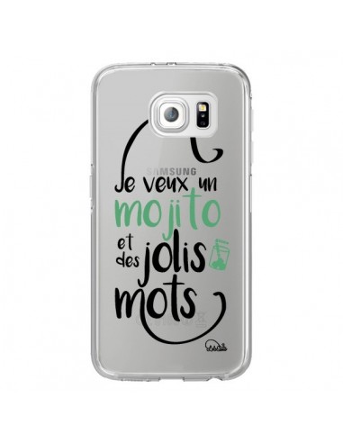 Coque Je veux un mojito et des jolis mots Transparente pour Samsung Galaxy S6 Edge - Lolo Santo