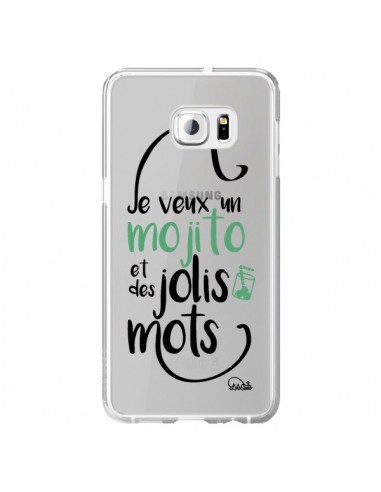 Coque Je veux un mojito et des jolis mots Transparente pour Samsung Galaxy S6 Edge Plus - Lolo Santo