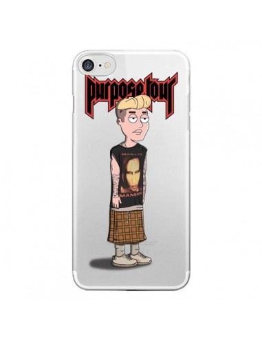 Coque iPhone 7/8 et SE 2020 Bieber Marilyn Manson Fan Transparente - Mikadololo