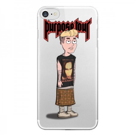Coque iPhone 7/8 et SE 2020 Bieber Marilyn Manson Fan Transparente - Mikadololo