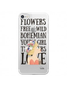 Coque iPhone 7/8 et SE 2020 Flowers Love Transparente -...