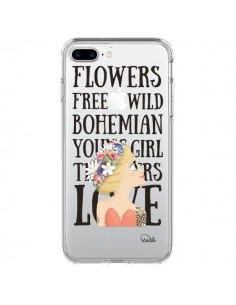 Coque iPhone 7 Plus et 8 Plus Flowers Love Transparente -...