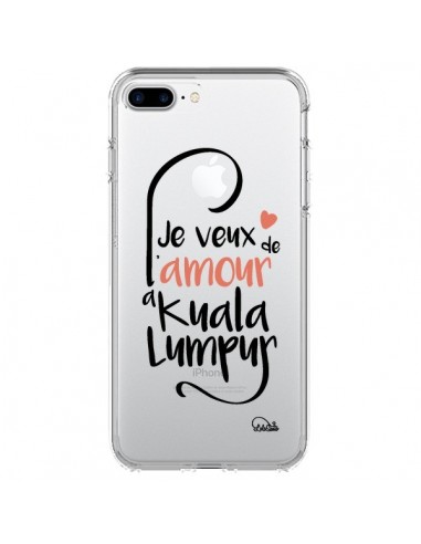 Coque iPhone 7 Plus et 8 Plus Je veux de l'amour à Kuala Lumpur Transparente - Lolo Santo