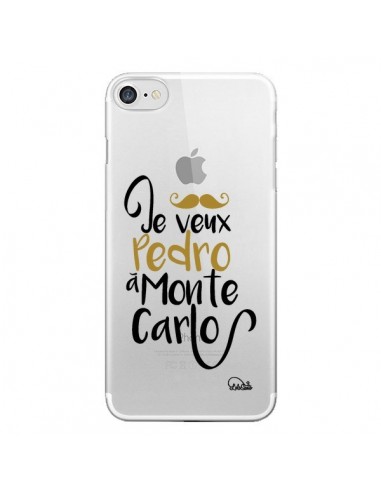 Coque iPhone 7/8 et SE 2020 Je veux Pedro à Monte Carlo Transparente - Lolo Santo