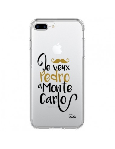 Coque iPhone 7 Plus et 8 Plus Je veux Pedro à Monte Carlo Transparente - Lolo Santo