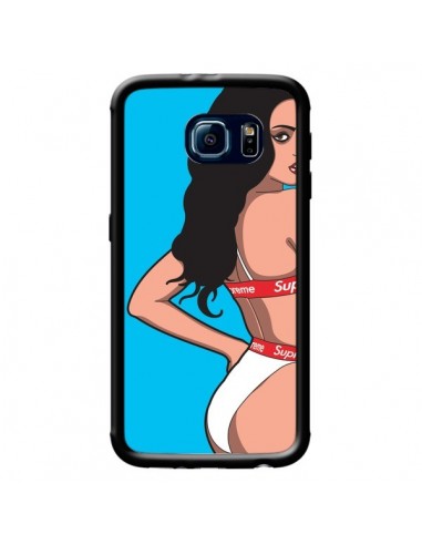 Coque Pop Art Femme Bleu pour Samsung Galaxy S6 - Mikadololo