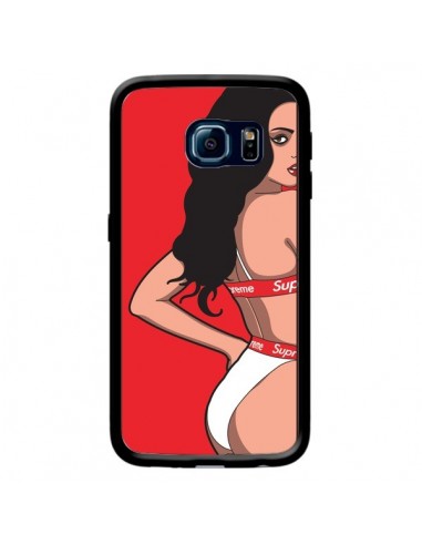 Coque Pop Art Femme Rouge pour Samsung Galaxy S6 Edge - Mikadololo