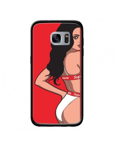 Coque Pop Art Femme Rouge pour Samsung Galaxy S7 - Mikadololo