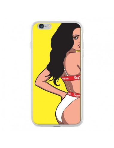 Coque iPhone 6 Plus et 6S Plus Pop Art Femme Jaune - Mikadololo