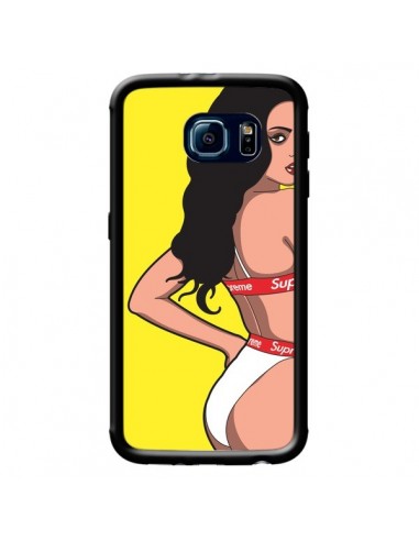 Coque Pop Art Femme Jaune pour Samsung Galaxy S6 - Mikadololo