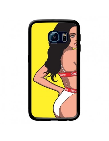 Coque Pop Art Femme Jaune pour Samsung Galaxy S6 Edge - Mikadololo