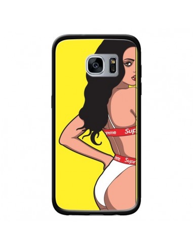 Coque Pop Art Femme Jaune pour Samsung Galaxy S7 - Mikadololo