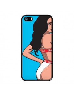 Coque iPhone 5/5S et SE Pop Art Femme Bleu - Mikadololo
