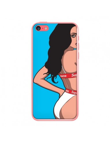 Coque iPhone 5C Pop Art Femme Bleu - Mikadololo