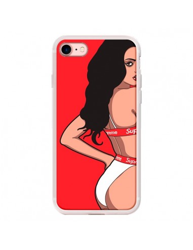 Coque iPhone 7/8 et SE 2020 Pop Art Femme Rouge - Mikadololo