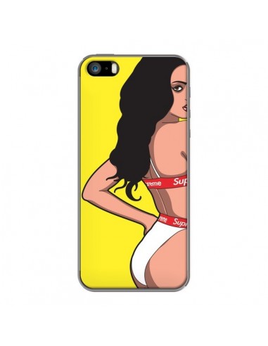 Coque iPhone 5/5S et SE Pop Art Femme Jaune - Mikadololo