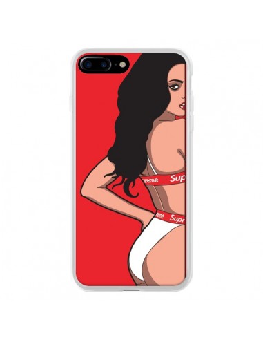 Coque Pop Art Femme Rouge pour iPhone 7 Plus - Mikadololo