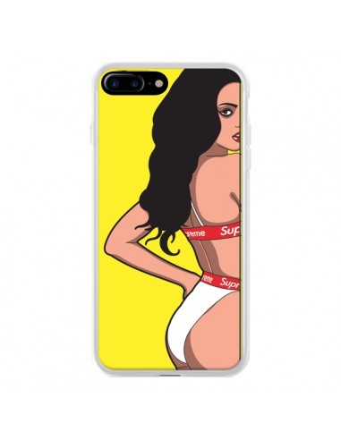 Coque Pop Art Femme Jaune pour iPhone 7 Plus - Mikadololo
