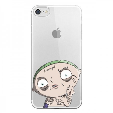 Coque iPhone 7/8 et SE 2020 Stewie Joker Suicide Squad Transparente - Mikadololo