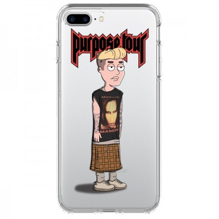 Coque iPhone 7 Plus et 8 Plus Bieber Marilyn Manson Fan Transparente - Mikadololo