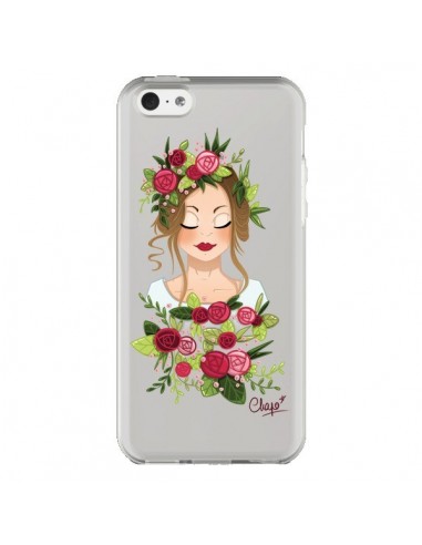 Coque iPhone 5C Femme Closed Eyes Fleurs Transparente - Chapo