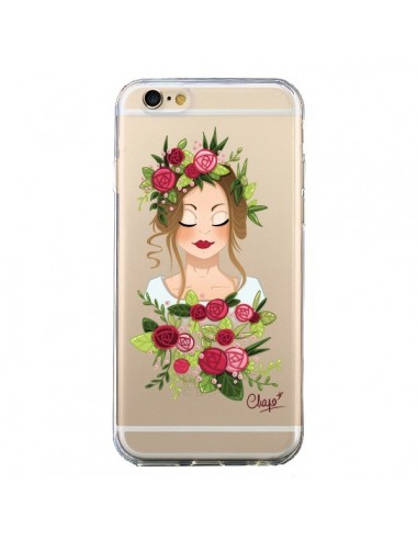 Coque iPhone 6 et 6S Femme Closed Eyes Fleurs Transparente - Chapo