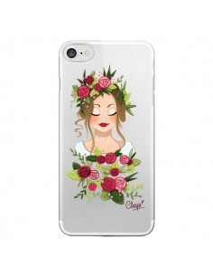 Coque iPhone 7/8 et SE 2020 Femme Closed Eyes Fleurs...