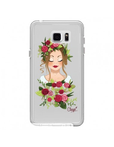 Coque Femme Closed Eyes Fleurs Transparente pour Samsung Galaxy Note 5 - Chapo