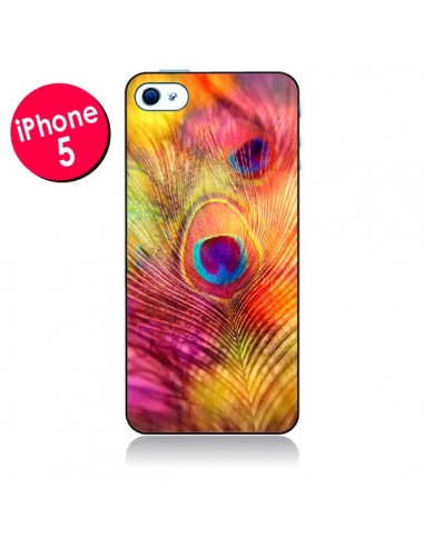 Coque Plume de Paon Multicolore pour iPhone 5 - Sylvia Cook