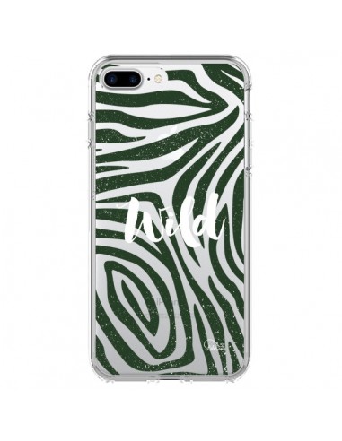 Coque iPhone 7 Plus et 8 Plus Wild Zebre Jungle Transparente - Lolo Santo