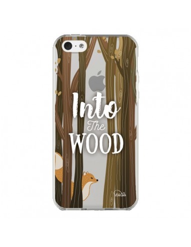 Coque iPhone 5C Into The Wild Renard Bois Transparente - Lolo Santo