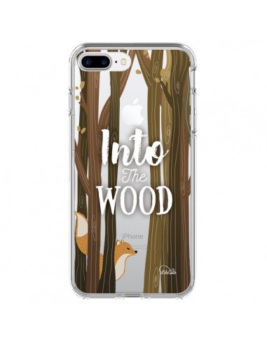 Coque iPhone 7 Plus et 8 Plus Into The Wild Renard Bois Transparente - Lolo Santo