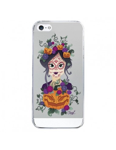 Coque iPhone 5/5S et SE Femme Closed Eyes Santa Muerte Transparente - Chapo