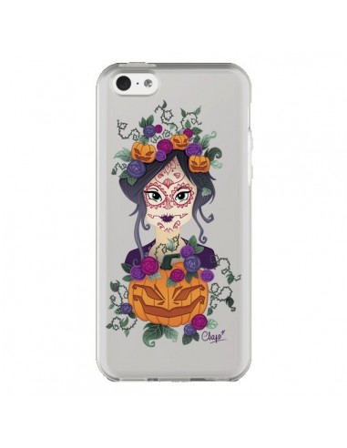 Coque iPhone 5C Femme Closed Eyes Santa Muerte Transparente - Chapo