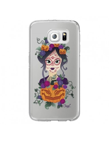 Coque Femme Closed Eyes Santa Muerte Transparente pour Samsung Galaxy S6 Edge - Chapo