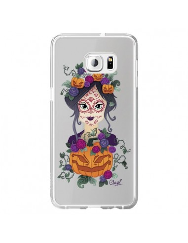 Coque Femme Closed Eyes Santa Muerte Transparente pour Samsung Galaxy S6 Edge Plus - Chapo